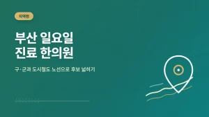 부산 일요일 진료 한의원 대표 이미지