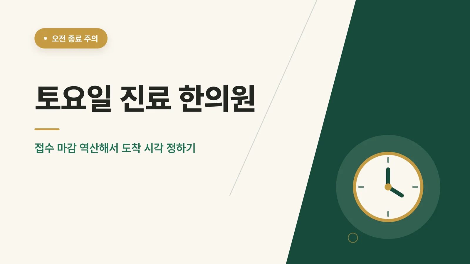 토요일 진료 한의원